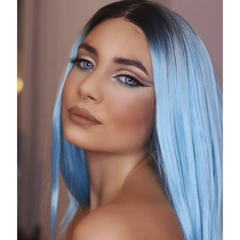 starry-sky-pastel-blue-shoulder-length-long-straight-bob-synthetic-lace-front-wig